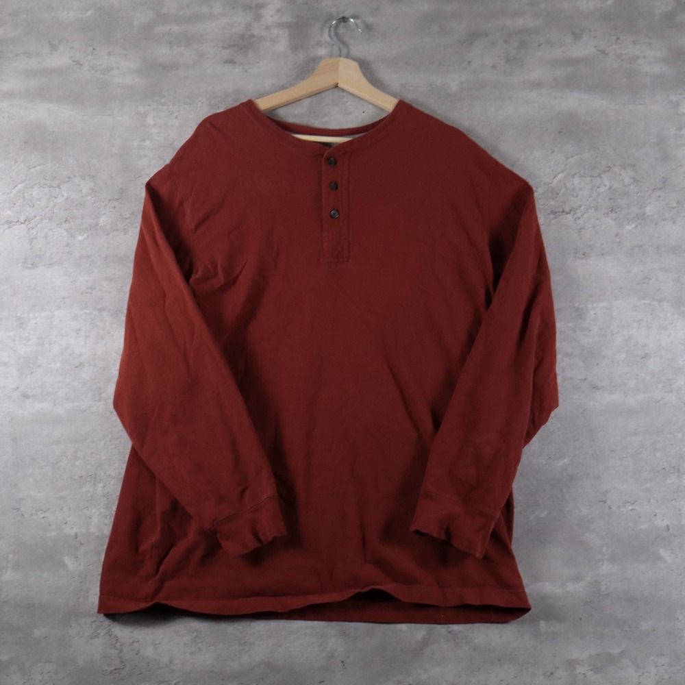 modern gap henley shirt boxy burgundy long sleeve mens xl